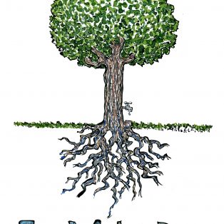 tree with a water tap